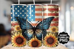 Butterfly and Sunflower Tumbler Wrap for Sublimation Product Image 1