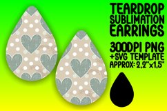 Charming Teardrop Earrings Template for DIY , Heart Product Image 1