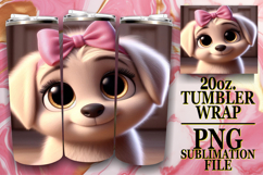 RADIANT EVENINGS 20oz TUMBLER WRAP, 3D Dog Product Image 1