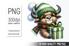 Watercolor Christmas Animals Clipart PNG Bundle, 25 Designs Product Image 10