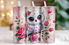 Owl Valentine&#039;s Day Tumbler Wrap Sublimation Product Image 1