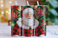 Merry Christmas Santa Tumbler Wrap | Christmas Wrap Product Image 1