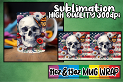Radiant moments sublimation mug wrap, Skull USA Product Image 1