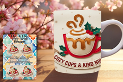 Artistic 15oz Mug Wrap Png Design , Holiday Product Image 1