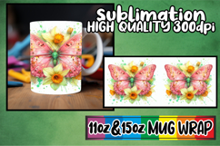 Bright adventures 11oz 15oz mug wrap, Butterfly Product Image 1