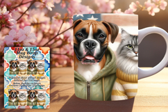 Vibrant 11oz Mug Wrap Png Template , Dog and cat Product Image 1