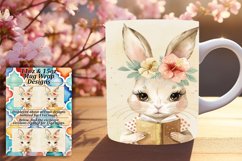 Delightful Bunny and Flower Scene Mug Wrap Product Image 1