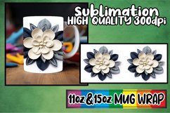 3D Flower Design Sublimation Mug Wrap 11oz/15oz Product Image 1