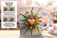 CUSTOMIZED PNG for 15oz Mug Wrap , 3D Heart Product Image 1