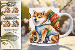 Whimsical 15oz Mug Wrap Png Template , Cute Dog Product Image 1