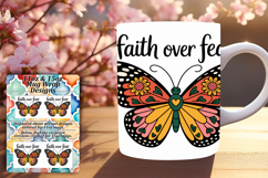 Enchanting 15oz Mug Wrap Png Template , Butterfly Product Image 1