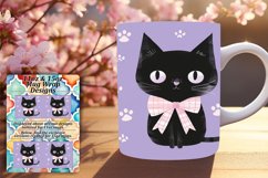 Playful Watercolor Kitten Mug Wrap PNG Product Image 1