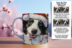 Christmas Peeking Dog Sublimation Winter Design Mug Wrap Product Image 1