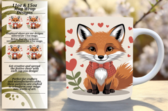 Bold 11oz Mug Wrap Png Design , Valenines Animals Product Image 1