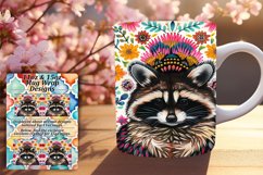 Raccoon with Floral Accents Wrap for 11oz/15oz Mug Product Image 1