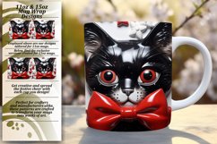 Amazing 3D Cat Mug Wrap: Colorful Sublimation Magic Product Image 1