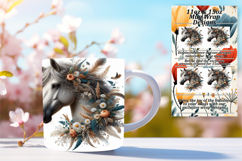 Radiant 15oz Mug Wrap Png Template , Horse Product Image 1