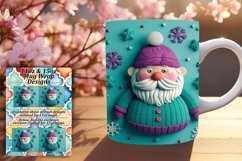 3D Santa Claus Mug Wrap Sublimation for Winter 11oz 15oz Product Image 1