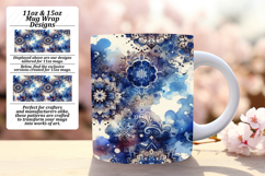 Bold 11oz Mug Wrap Png Artwork , Watercolor Patter Product Image 1