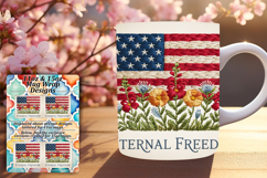 Dazzling 15oz Mug Wrap Png Template , Patriotic Product Image 1