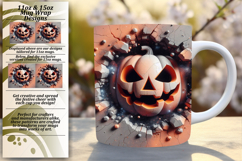 Unique 15oz Mug Wrap Png Design , 3D Pumpkin Product Image 1