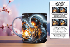 Quirky 11oz Mug Wrap Png Artwork , Astronaut Product Image 1