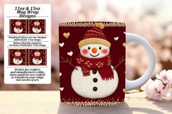 Dreamy 15oz Mug Wrap Png Design , Snowman Product Image 1