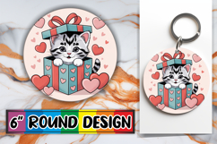 Luminous Ornaments Round Design PNG, Cat Valentin's Day Product Image 1