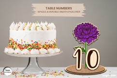Chrysanthemum Table Numbers Laser Cut | Glowforge | SVG Product Image 3