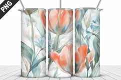 Flowers Tumbler Wrap | Sublimation Design | Tumble PNG Product Image 5