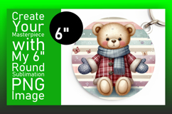 Gorgeous Circle Design Sublimation Template , Teddy Bear Product Image 1