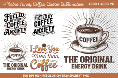 Retro Funny Coffee Sublimation PNG Product Image 1