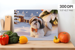 Winter Dog Christmas Wonderland Cutting Board PNG Sublimatio Product Image 1