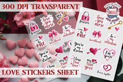 Love sticker Hearts Stickers Sheet St. Valentine&#039;s Heart PNG Product Image 1
