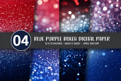 Blue Purple Bokeh Digital Paper Product Image 1
