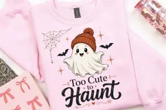 Too Cute To Haunt PNG Sublimation Design - Cute Ghost In Product Image 3