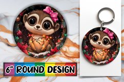 Vibrant Round Design for Keychains , Holiday Animals Product Image 1