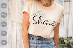 Let Your Light Shine SVG Cut Files - Christian Quote SVG Des Product Image 1