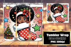 Afro Joy Christmas 20oz Tumbler Wrap Sublimation Product Image 1
