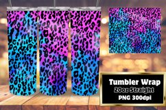 20oz 3D Leopard Glitter Tumbler Sublimation Product Image 1