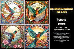 Hummingbird Stained Glass Square Coaster - 04 Variations Product Image 2