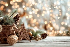 Christmas Lights Background Design, Winter Background Mockup Product Image 1