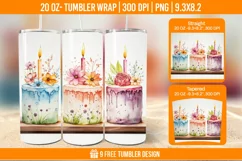 Cute Birthday Tumbler Wraps, Sublimation Wrap Product Image 1