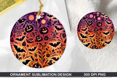 Halloween Stained Glass Ornament PNG, Digital Download File Product Image 1