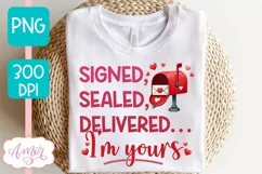 Cute Valentine's day PNG for sublimation, love letter png Product Image 1