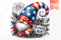 Football MOM - 4th Of July Sublimation - Clipart PNG Design Product Image 1
