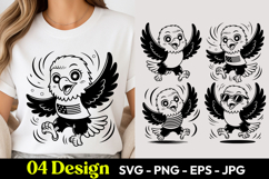 Happy Flying Owl SVG PNG Product Image 1