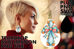 Unique Teardrop Earrings Ideas PNG, Flower Cross Product Image 1