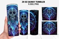 Ghost Skinny Tumbler 20oz Wrap Design, Halloween Tumbler PNG Product Image 1