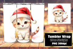 Snowy Cat Serenity: Tumbler Sublimation Charms Product Image 1